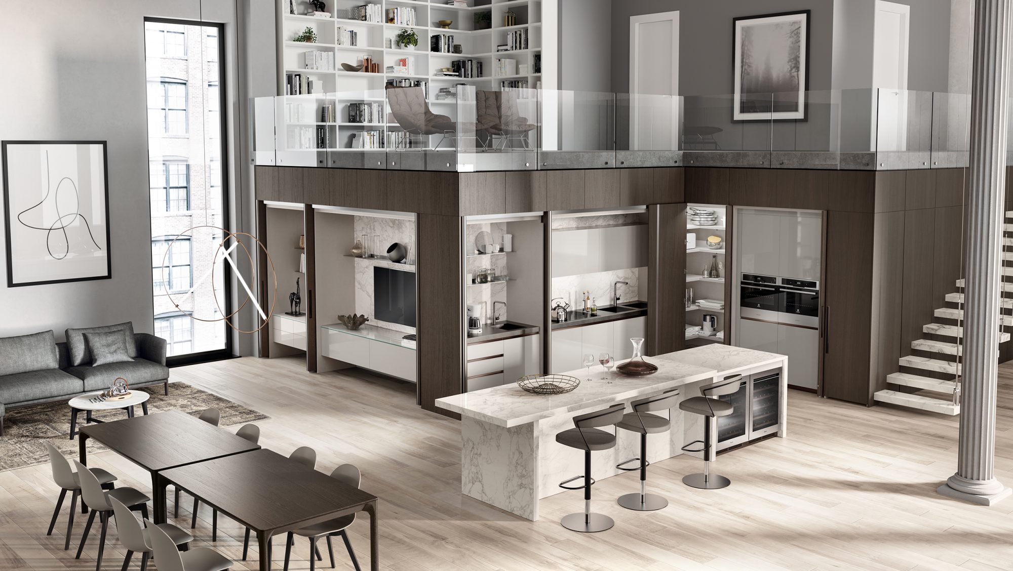 BoxLife Kitchen Interior in Fenix Nanotech Matte Manhattan